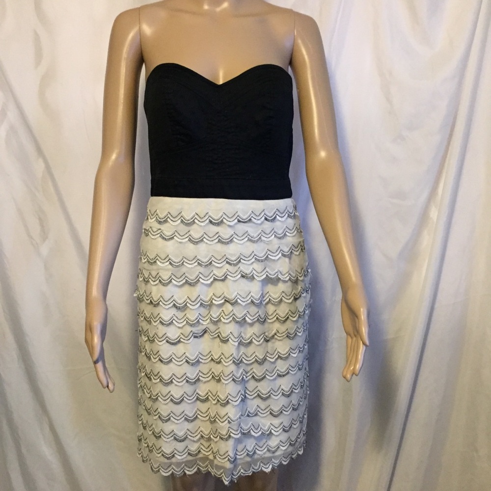 Miss Minuet Large Strapless Black White Dress